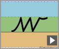 Letter w continuous cursive refiners