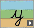 Letter y continuous cursive refiners