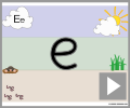 Letter e print beginners