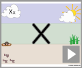 Letter x print beginners